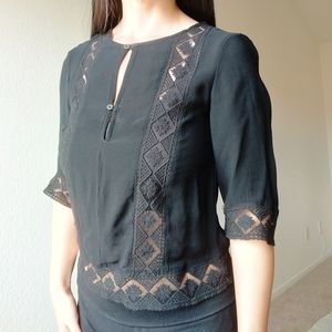 Twelfth Street by Cynthia Vincent Black Lace Top
